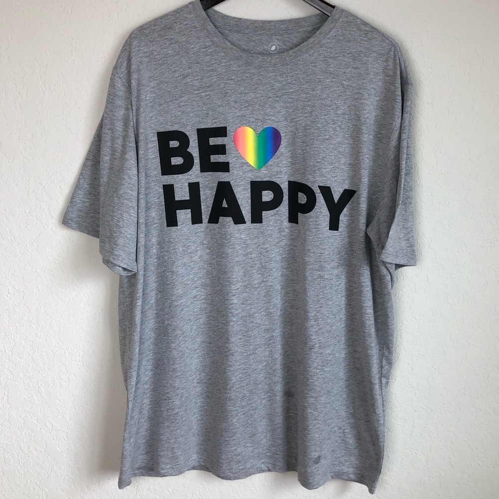 Men's Big & Tall Family Fun Be Happy Rainbow Heart